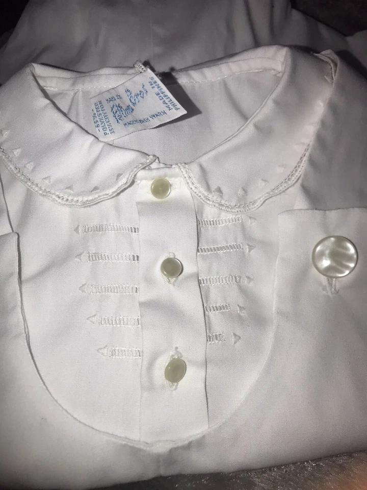 Traje de Mameluco John John Feltman Brothers 2 Piezas Todo Blanco Talla 3 Mo Medido Foto 3 de 4