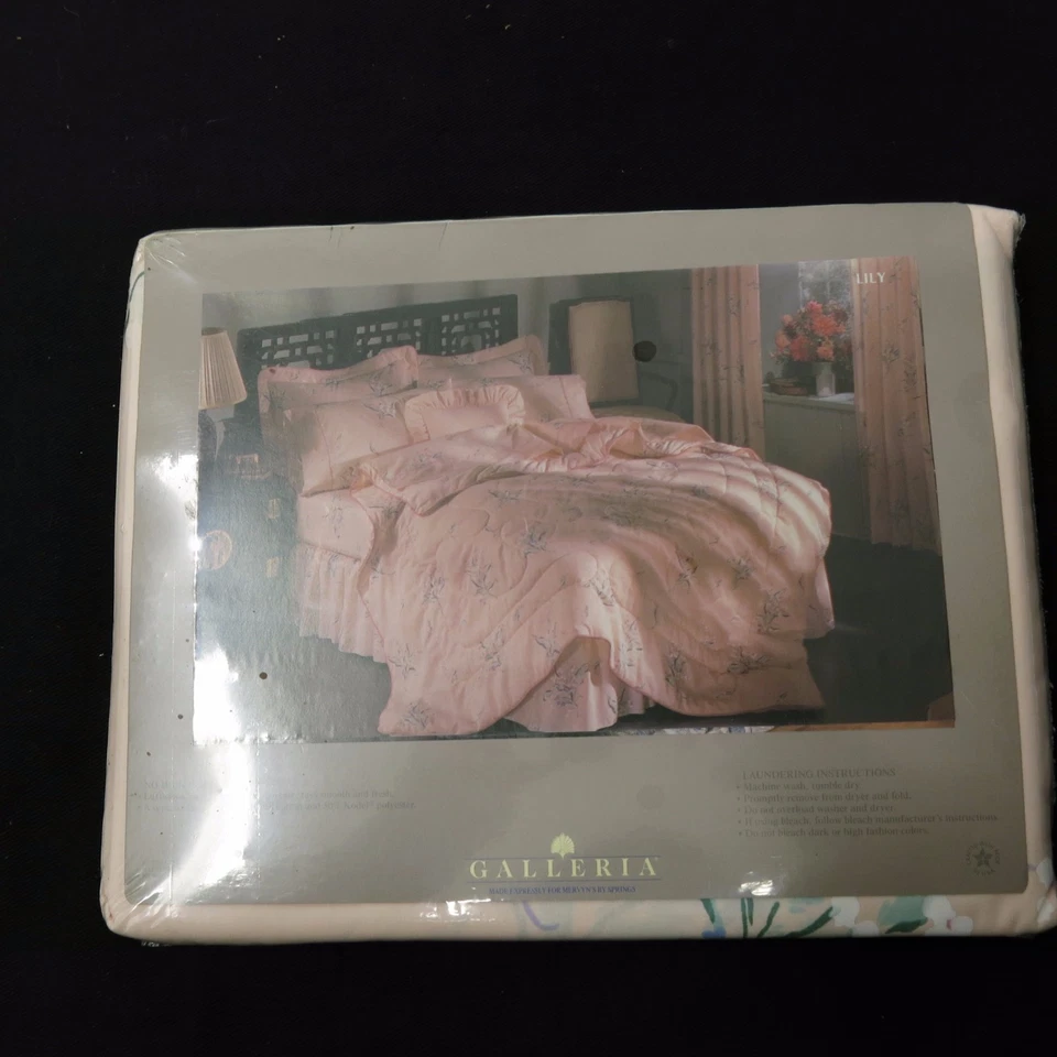 Vtg NOS GALLERIA Springs Pink Lily Floral PERCALE Twin FLAT SHEET - Image 4 of 4