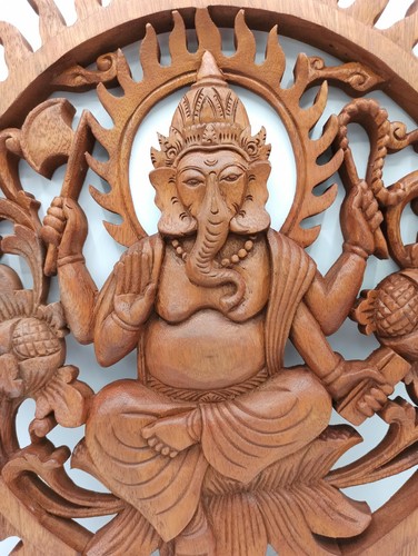 Hand Carved Decorative Wooden Panel - Hanging Wall Decor Art 40cm - Picture 10 of 21