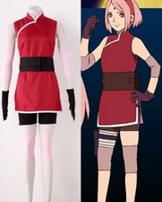 NARUTO Boruto Haruno Sakura Anmie Manga Cosplay Costume Uniform Set Wig