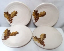 The Great Indoors Pottery Leaf Leaves Salad Appetizer Dessert Plate Set 4 NEW