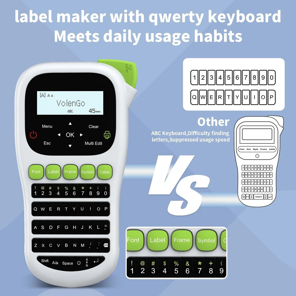 H1100 Handheld Label Maker with 12mm Laminated Tapes for Home Office Organization H1100 Handheld Label Maker with 12mm Laminated Tapes for Home Office Organization