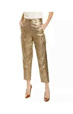 Leather Handmade Stylish Women's Pant Golden Soft Lambskin Genuine Party Office