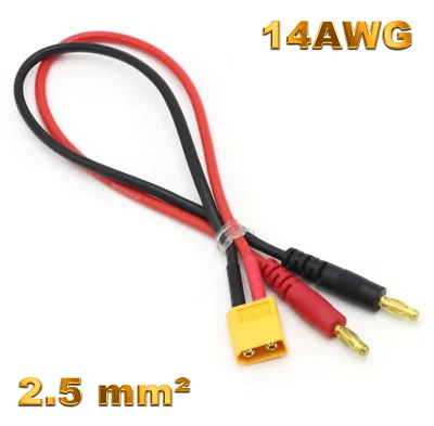 Premium XT60 Ladekabel 4mm Bananenstecker Lipo Akku Male Männlich 30cm 14AWG RC