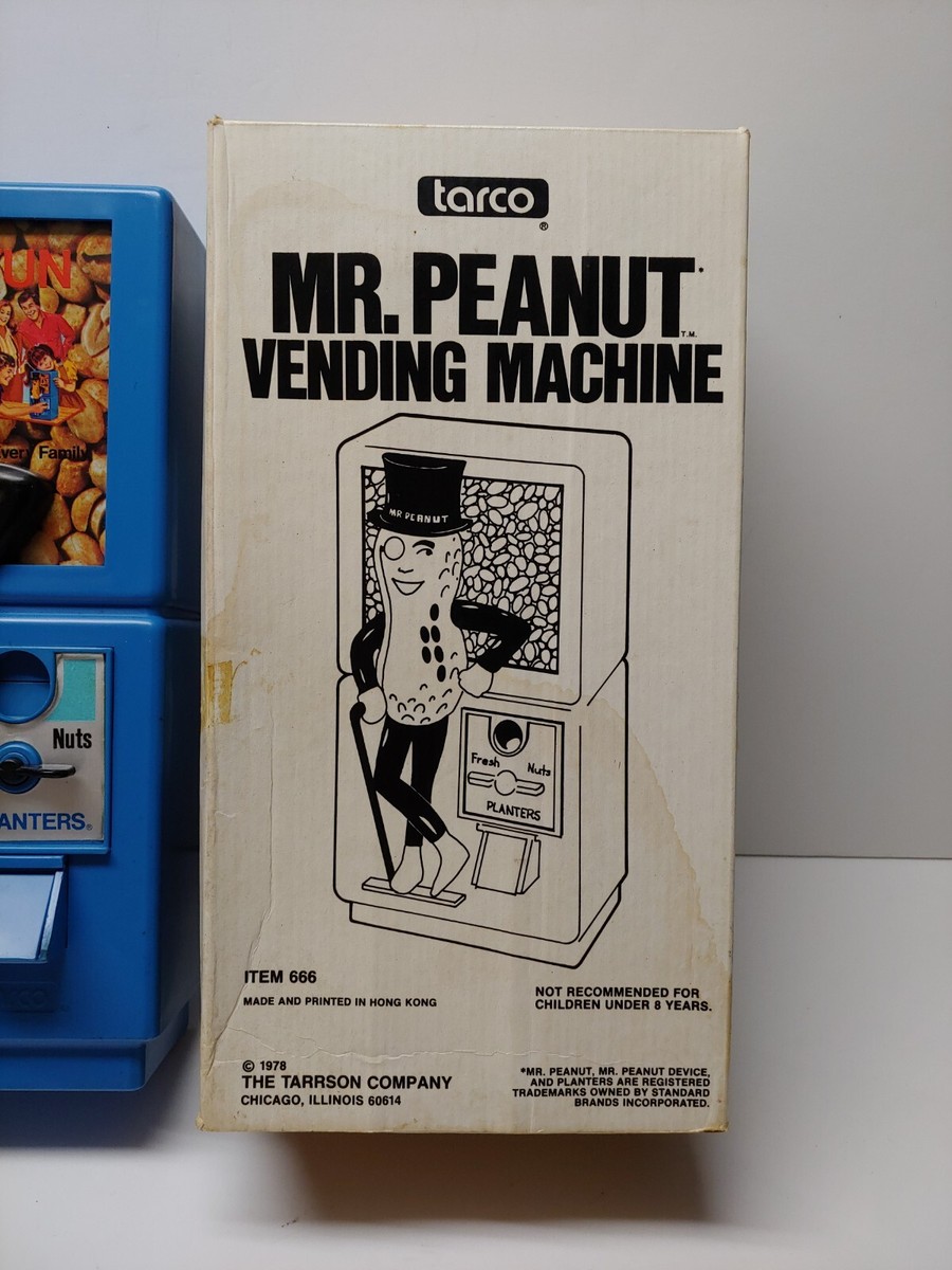 Mr Peanut Dispensor Coin Op Machine Vintage 1978 NOS Planters