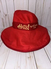 Unworn Red Hat Society Musical Red Bucket Sun Cap Floppy Scala Rare