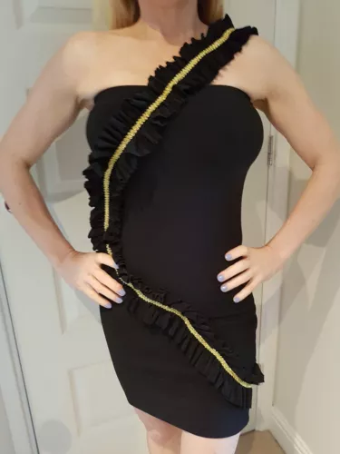 Ladies black strapless dress size 8 by dollybird.