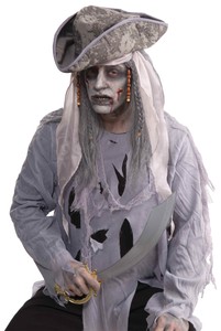 Zombie Pirate Goulish Black Dirty White Hair Wig Halloween Forum