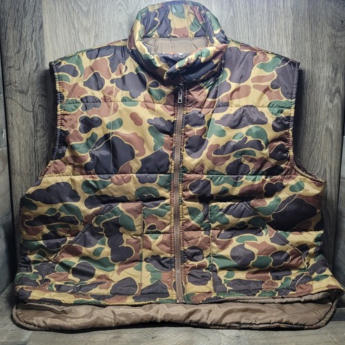 Vintage ElkMont Camo Puffer Vest And Vintage Camo Duck Trucker Hat Snapback Hunt - Picture 2 of 14
