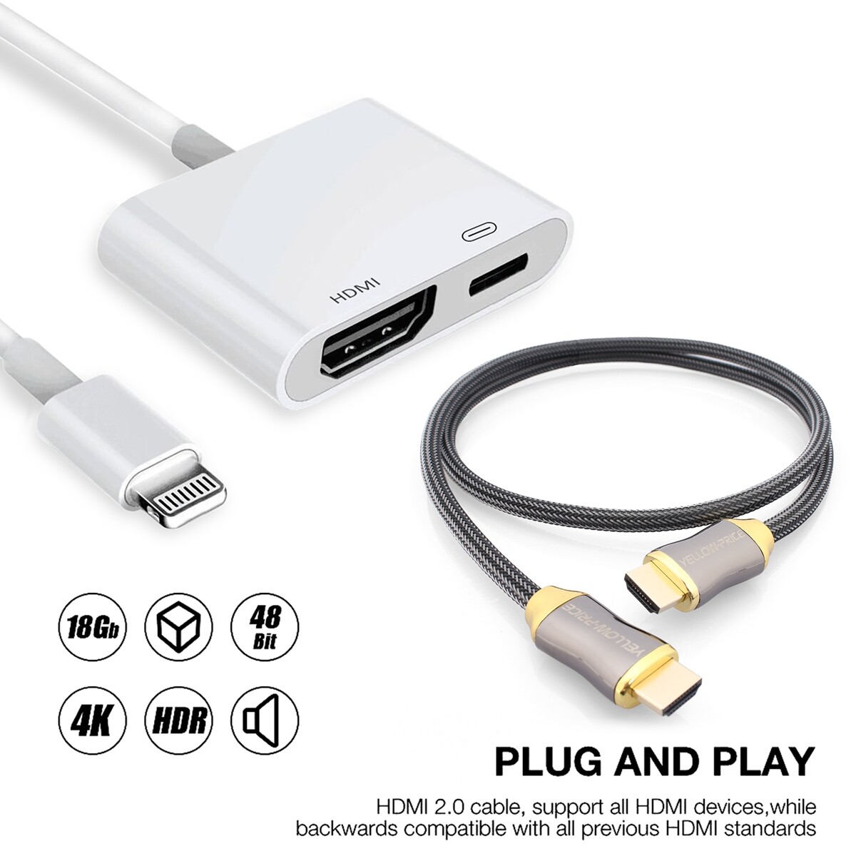 Desklab Apple Ipad Connector To Hdmi Desklab Lightning Cord To Hdmi Adapter  Iphone To Ipad Connector