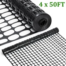 4 x 50FT Plastic Safety Fence with Zip Ties Garden Fence, Snow Fence for Garden