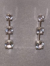 LAST 1 *NEW* ZALES Jewelers Sterling Silver Lab Created White Sapphire Earrings