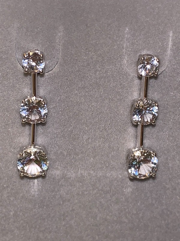 LAST 1 *NEW* ZALES Jewelers Sterling Silver Lab Created White Sapphire Earrings