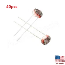 40pcs Photoresistor 5MM GL5537 LDR Photo Resistors Light-Dependent Resistor