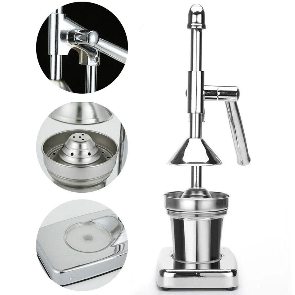 Spremi Frutta Spremiagrumi Manuale a Leva in Alluminio e Acciaio Con Contenitore - Immagine 2 di 4