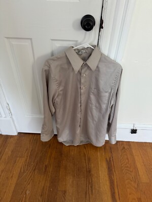 geoffrey beene classic fit dress shirts Geoffrey Beene Mens Denim Blue Regular Fit Stretch Dress Shirt XL 17-17.5 34/35, Men's
