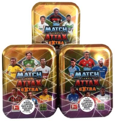 Match Attax EXTRA - SAISON 15/16 - ALLE 3 Mini-Tin Boxen (Alle 3 verschiedenen D