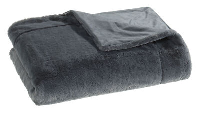 casa NOVA Wohndecke FELLOPTIK BT 150x200 cm grau Decke Kuscheldecke