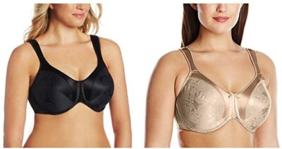 Bali® Minimizer Bra Satin Tracings Underwire Satin No-Pad Full DF3562 Nude 42DDD