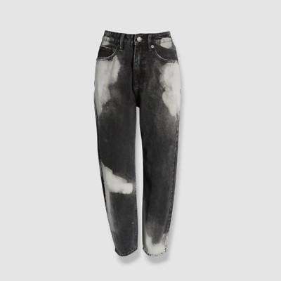 $240 Ksubi Women Black Pointer Wreckoning Bleached High Waist Jean Pants Size 29