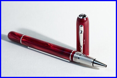 DUNHILL Sidecar red resin & Platinum Rollerball Pen mit neuer Mine