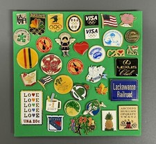 Vintage To Now Lapel Pins Enameled Gold Silver Tone Figural Visa Heart Railroad