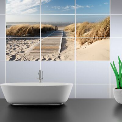 FoLIESEN Fliesenaufkleber - selbstklebendes Fliesenbild - Weg zum Strand