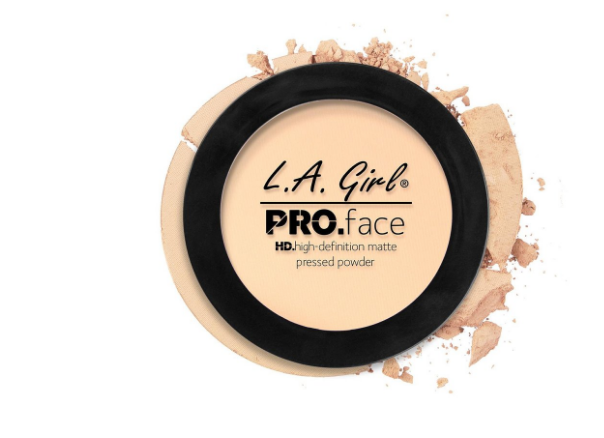 L.A. GIRL PRO Face Powder – Toffee, Mattierendes Finish-Puder | Ölkontrollierend, Mit Schwamm-Applikator & Spiegel