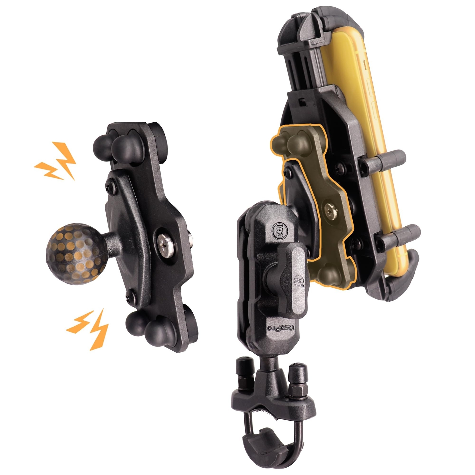 Vibration Dampening Motorcycle Phone Mount, Solid Motorcycle Phone Holder wit...