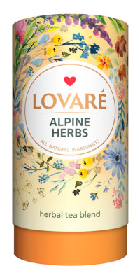LOVARE ALPINE HERBS Loose Tea in a paper tube   80g + 15 Free Filter Bags