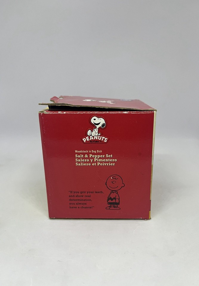 Peanuts Woodstock in Dog Dish Salt and Pepper Shakers Official eBay