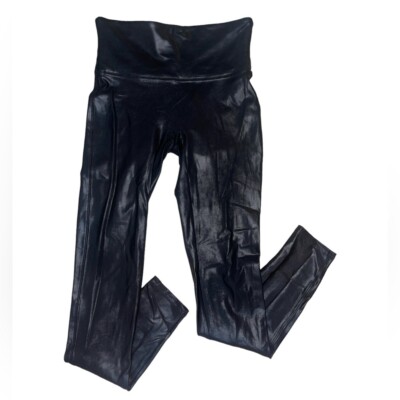 Spanx faux leather full length leggings women s size medium