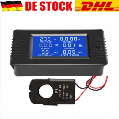 DC LCD-Panel Digital Power Watt Meter Monitor Spannung Voltmeter Amperemeter DE