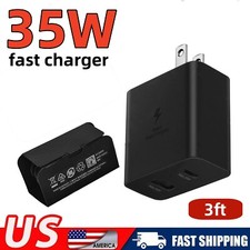 35W PD Power Adapter Duo Wall Charger USB-C Cable For Samsung Galaxy S24 S23 S22