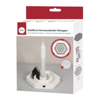 Silikon GießForm KerzenstäNder Hexagon Inkl. 3X5 Schablonen Kerzenhalter