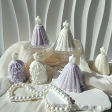 DIY Wedding Dress Candle Silicone Molds 3D Wax Soap Making Mold Resinous Mold