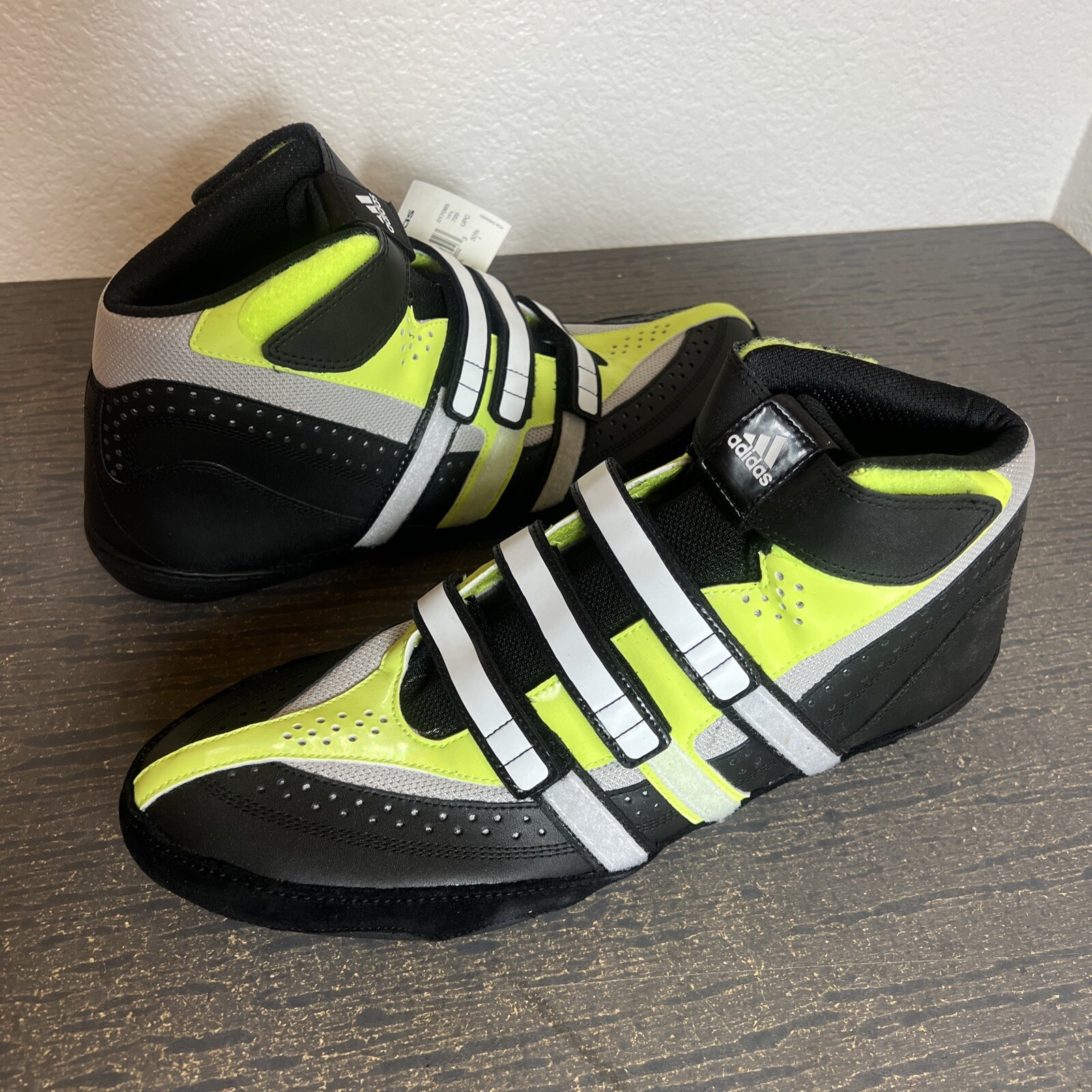 Adidas Mens Sz 15 Extero Neon Yellow Black adjustable Strap Wrestling