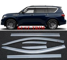 For Nissan Armada 2016-2019 2020 Chrome Window Visor Vent Shades Sun Rain Guard