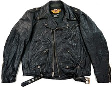 HARLEY DAVIDSON US Perfecto Biker Motorrad Lederjacke Schwarz 56 XL Langversion