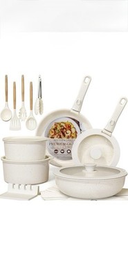 Astercook 21 Piece Pots and Pans Nonstick Cookware Set,Detachable Handles, RV