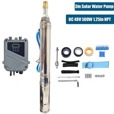 DC 48V 3" Solar Pump Submersible Pump Bore 500W Deep Well Pump + MPPT Controller
