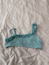 ZARA Swimwear Bikini Top Girl's Size 13-14 Teal Blue NWOT 158