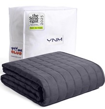 Weighted Blanket Anxiety Adult Kid Queen Size 15 lbs Soft Fabric, Gray 