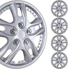 12 Wheel Rim Covers Snap On Hub Caps Silver For R12 Tiresteel Wheels 4 Pack