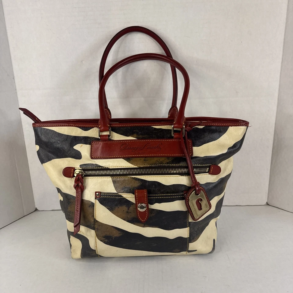 Dooney & Bourke Florentine Vachetta Zebra Satchel Tote Handbag