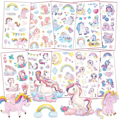MARKE BOYATONG Einhorn Tattoos Mädchen, 120+Tattoos Kinder Hautfreundlich, Wasserdichte