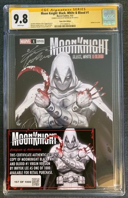 Moon Knight: Black White & Blood #1 CGC 9.8 SKETCH & SIGNED By InHyuk Lee w/COA