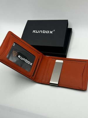 RUNBOX Slim Wallet for Men Minimalist Leather Bifold RFID Blocking