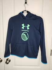 Under Armour Boy's Fleece Hooded Sweater Jacket Pullover Navy BLUE SIZE YKL