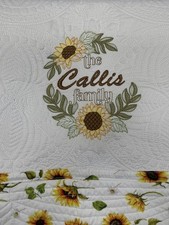 Trapunta Lap Girasole Personalizzata - Trapunta Nome Famiglia Personalizzata - Coperta Ricamata